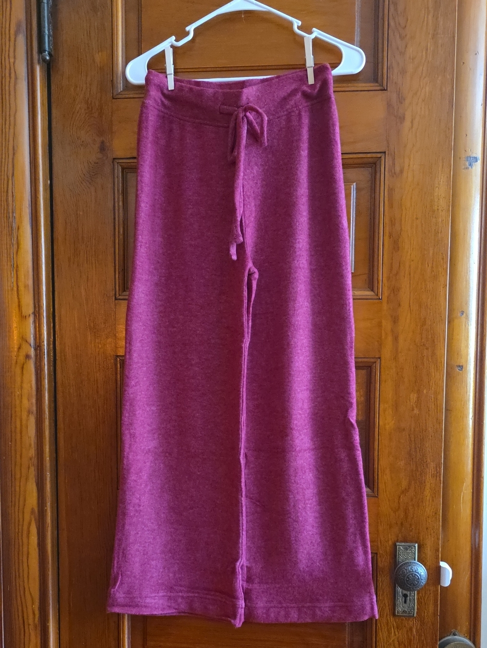 Zenana Soft Brushed Hacci Drawstring Pants *Cabernet*